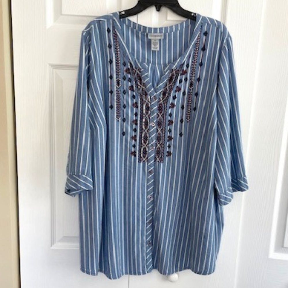 Catherines Plus Size 3X Striped Tunic